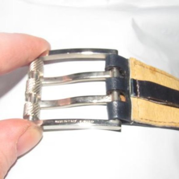 Vintage Early Gucci Navy Blue Chrome Buckle main image 6